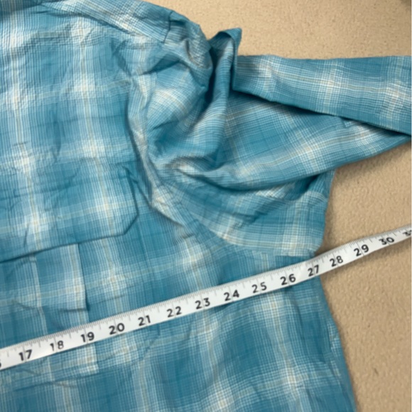 Duluth Trading Shirt Mens 2XL Blue Check Button Up Armachillo Vented Fishing - Picture 5 of 8